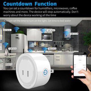 อุปกรณ์รักษาความปลอดภัยไฟฟ้า Ewelink WiFi ซ็อกเก็ตอัจฉริยะ ปลั๊กแบน 2 พิน เต้ารับไร้สายทํางานร่วมกับ Alexa และ Google Home
