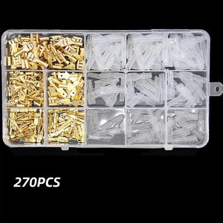 หนึ่งชุด 270 ชิ้นฉนวนชายหญิงชุดขั้วต่อสายไฟ, 2.8/4.8/6.3 มิลลิเมตร Crimp Spade Terminals สําหรับสายไฟ