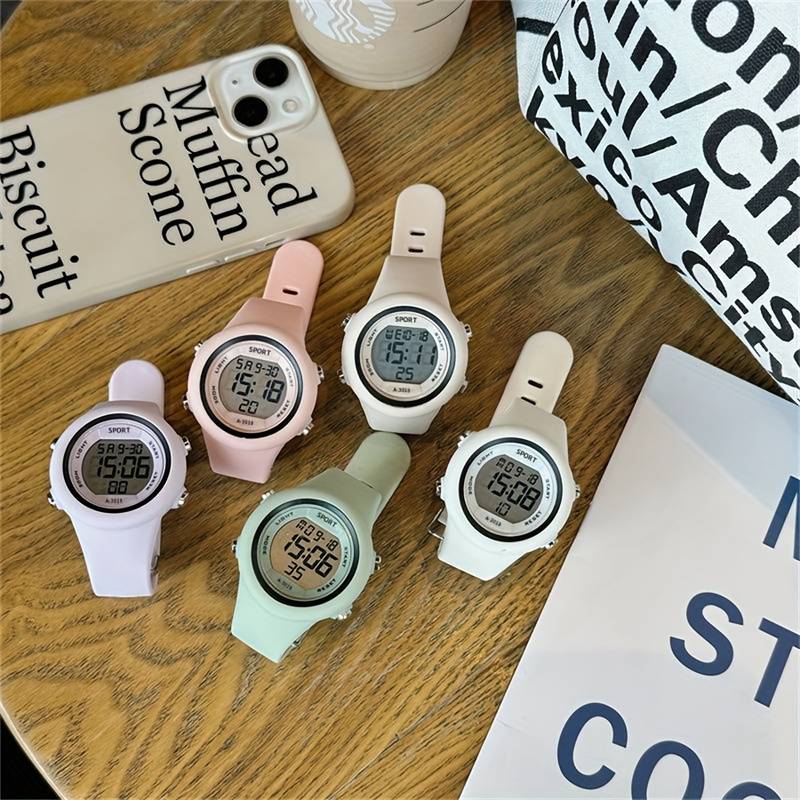 Back To School Summer Kids Digital Watch จอแสดงผล LED Date Timer Night Light Gift ราคา ถูกที่สุด ดีลบีเคเค แกลเลอรีภาพที่ 9