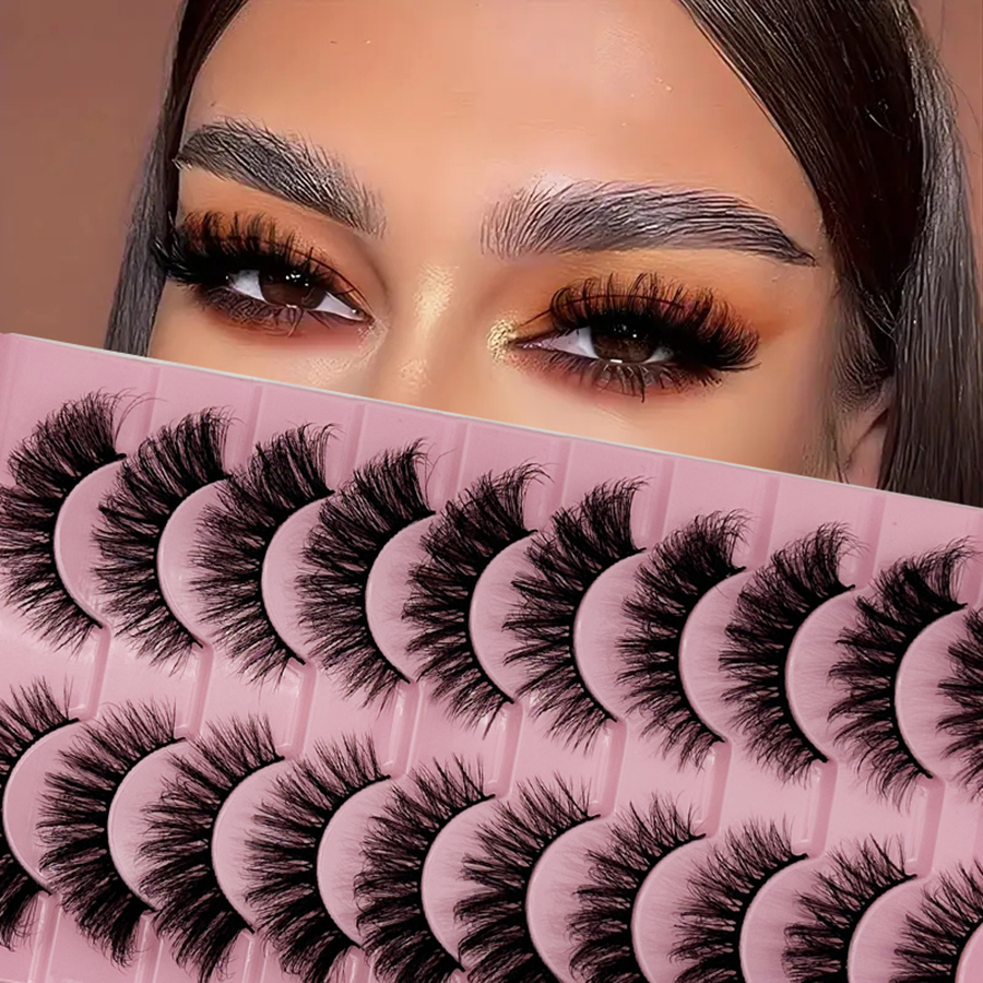 ขนตาปลอมเทียม 8D ธรรมชาติ 10 คู่ - Angel Wing Mango Eye ประเภท 0.63 นิ้ว Slim Strip Eyelashes