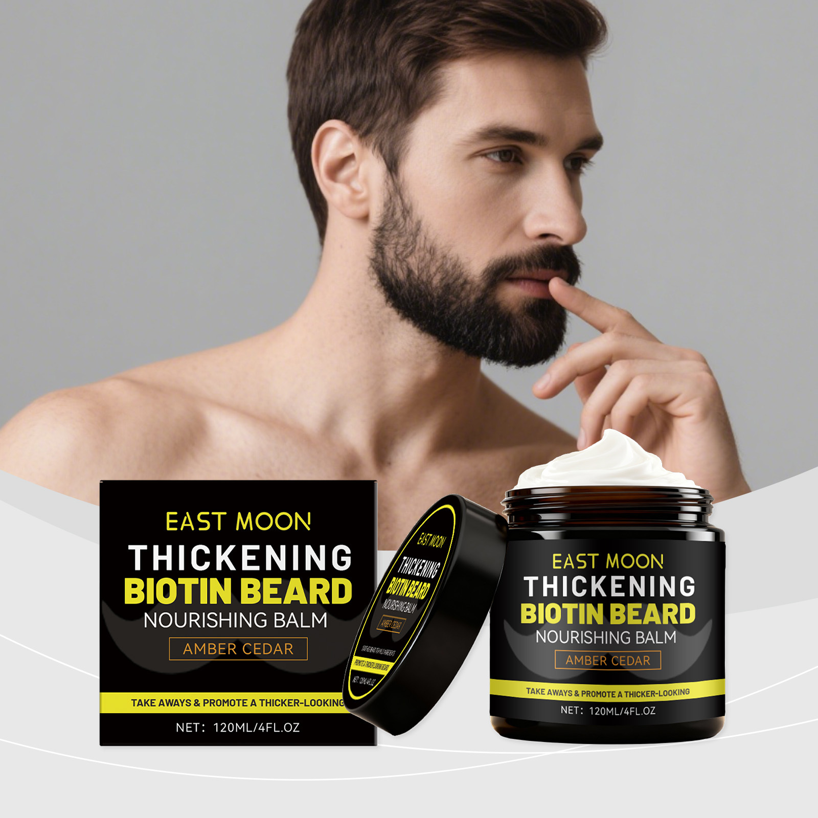 Mens Nourishing Beard Balm 120ml - ครีมจัดแต่งทรงผมสําหรับ Softening, Conditioning & Healthy Beard Care