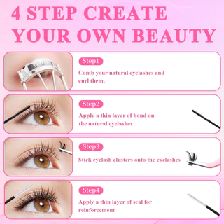 Lash Cluster กาว 1-3 ชิ้น 10 มล. Bond และ Seal, 2-In-1 กันน้ําขนตากาวสําหรับ Strong Hold ใช้ในบ้าน