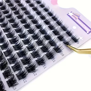 D Curl Faux Mink Lashes 168 ชิ้น 0.07 มม.ธรรมชาติ Wispy Mix 9-16 มม.ปริมาณขนตาสําหรับผู้เริ่มต้น
