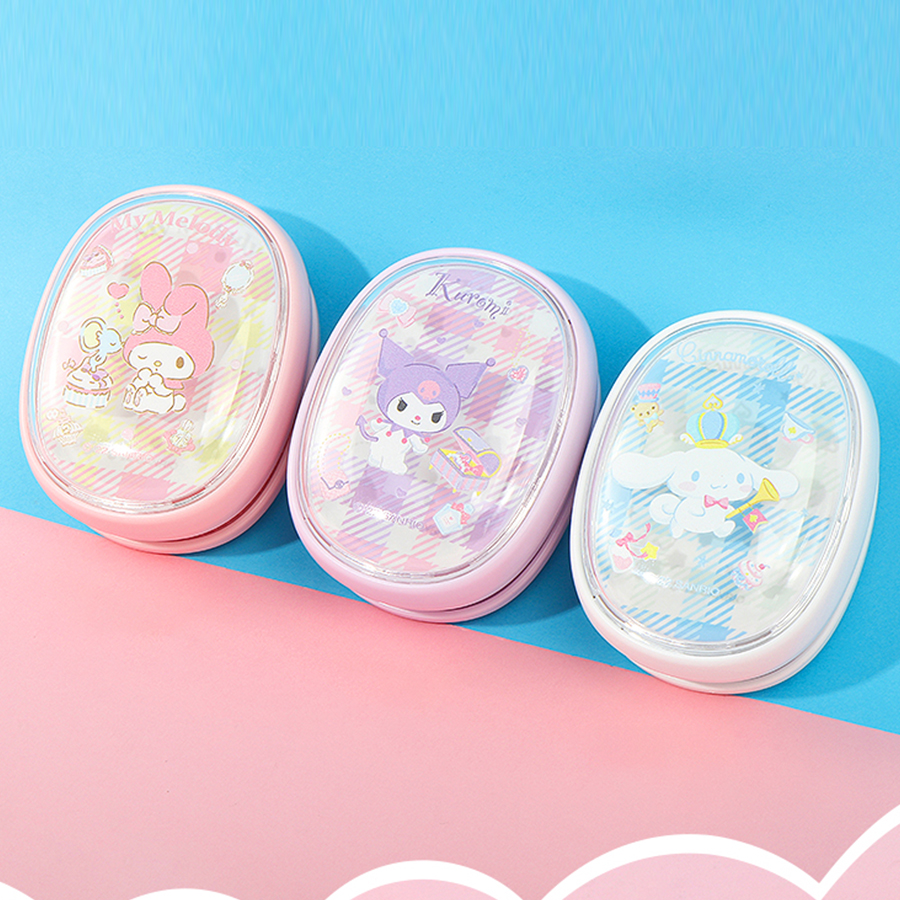 MINISO  ซีรีส์ซานริโอ - หวีผมพกพา น่ารัก ไม่พันกัน ลายตัวละครซานริโอ (สีชมพู) ขนาด 6.5 ซม. × 8.6 ซม.