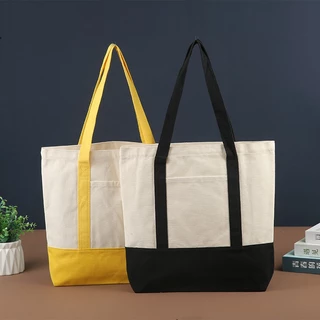 ผ้าใบผู้ชาย Tote Bag สีสัน Patchwork พับไหล่กระเป๋าถือ Solid Crossbody