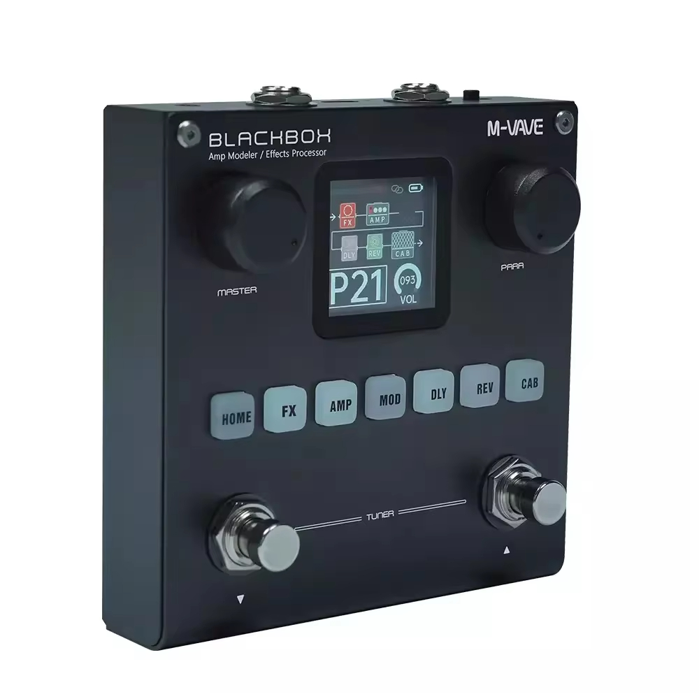 M-Vave BlackBox Pedal เอฟเฟกต์มัลติกีตาร์และเบส 80 พรีเซ็ตที่แก้ไขได้ ควบคุมผ่านแอป มีแบตเตอรี่ในตัว