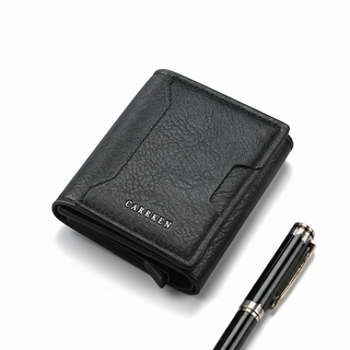 กระเป๋าสตางค์หนังผู้ชายแฟชั่นแนวตั้งสั้น - ที่ใส่บัตรอเนกประ…