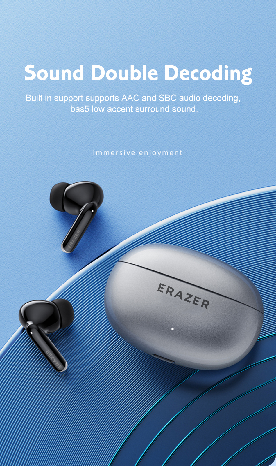ERAZER XT88Pro หูฟัง TWS หูฟังสเตอริโอลดเสียงรบกวนคู่เบสควบคุมแบบสัมผัสสแตนด์บายยาว 250 mAh ชุดหูฟัง HiFi กันน้ํากีฬาสําหรับเล่นเกมสําหรับสมาร์ทโฟน ราคา ถูกที่สุด ดีลบีเคเค แกลเลอรีภาพที่ 9