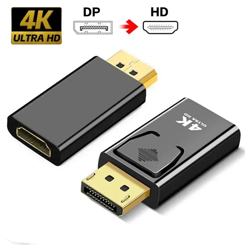 อะแดปเตอร์ DP ชายเป็น HDMI หญิง 4K อะแดปเตอร์ DisplayPort เป็น HDMI สําหรับพีซีและทีวี