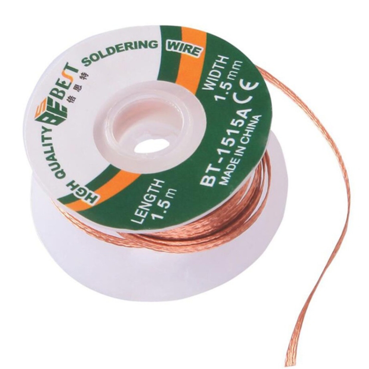 ใหม่มาถึง BEST-1515A Desoldering Wire Solder Remover Wick ทองแดง Solder Braid