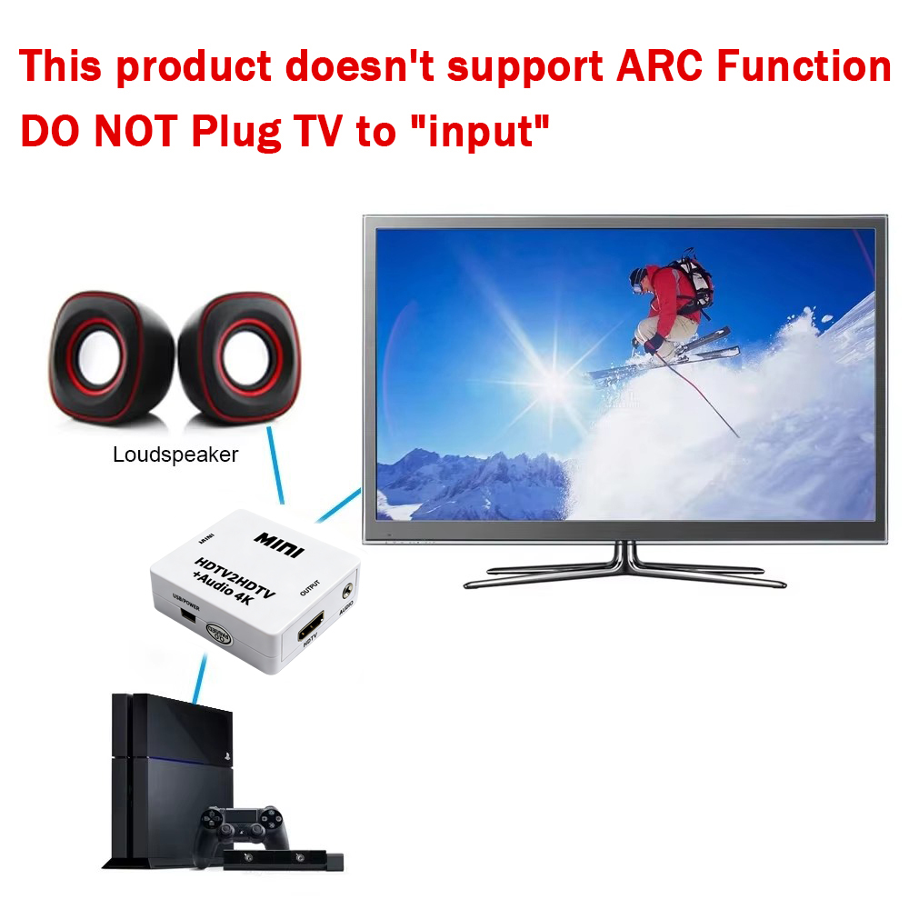 1080P HDMI Audio Extractor เป็นแจ็ค 3.5 มม.AUX Audio Converter สําหรับ TV-Box PC