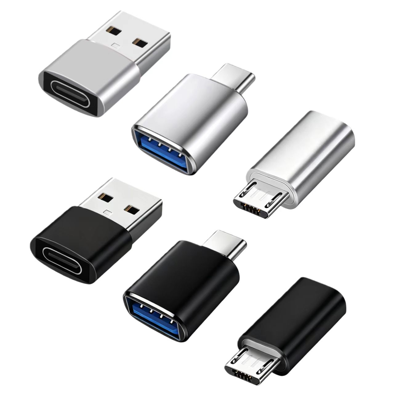 อะแดปเตอร์ USB-C เป็น Micro USB, ตัวแปลง Type C หญิงเป็นชาย USB พร้อม OTG, รองรับการซิงค์ข้อมูล เหมาะสําหรับแฟลชไดร์ฟ
