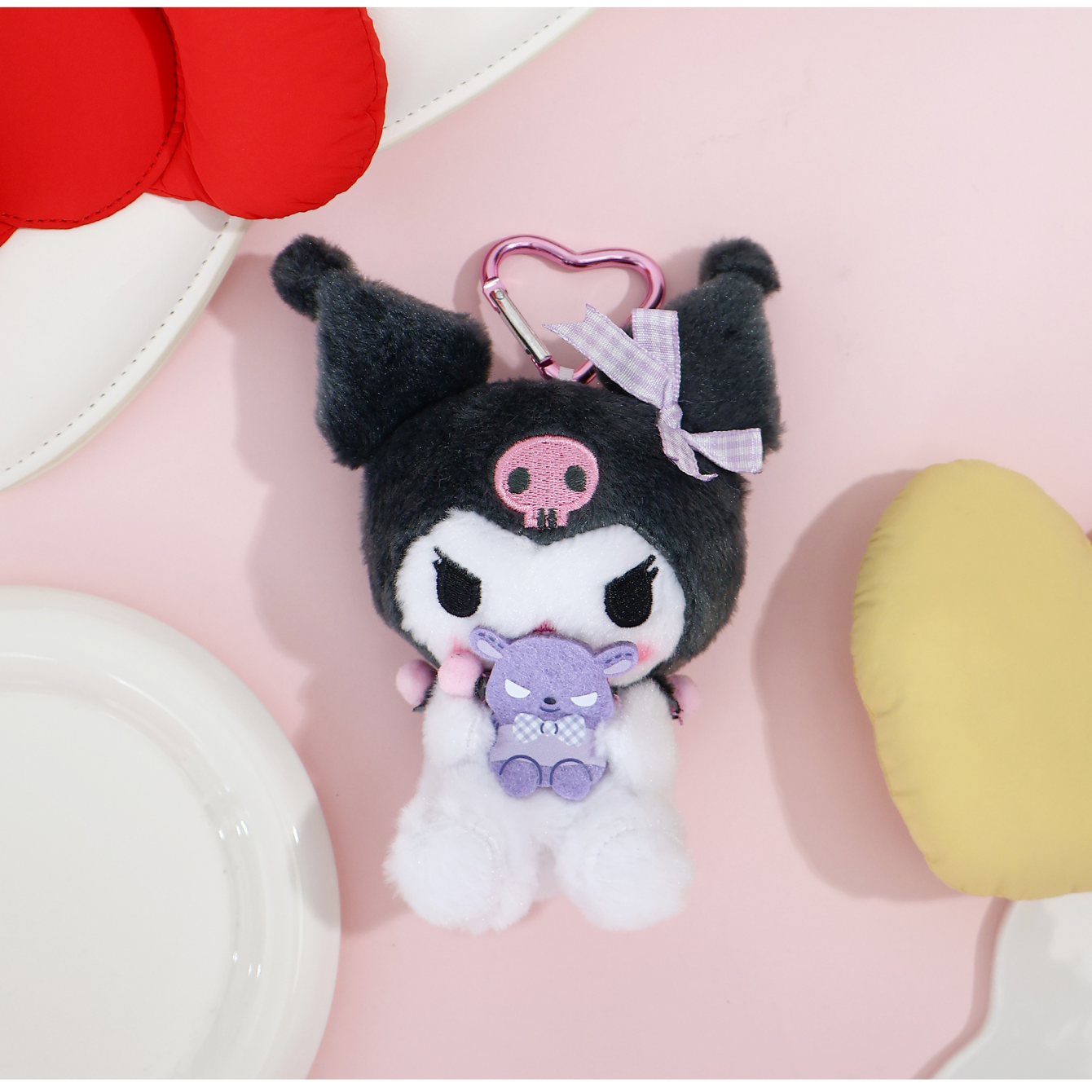 Sanrio พวงกุญแจตุ๊กตาอย่างเป็นทางการของแท้กระเป๋า Charm Aesthetic Cinnamoroll Kuromi ของขวัญรับปริญญารายการสุดท้ายวันแม่ Hari Raya จี้ 1 ชิ้น