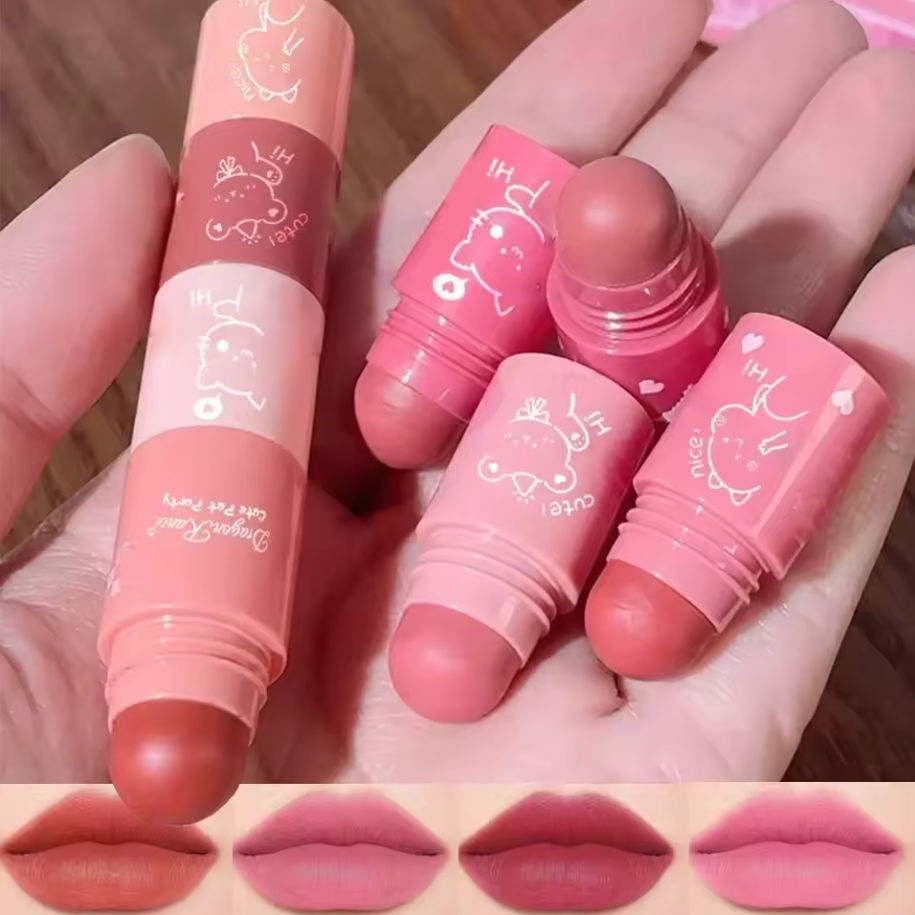 Dragon Ranee 4-In-1 Moisturizing Matte ลิปสติกปากกาน่ารักกํามะหยี่กันน้ํา Long Lasting Tint