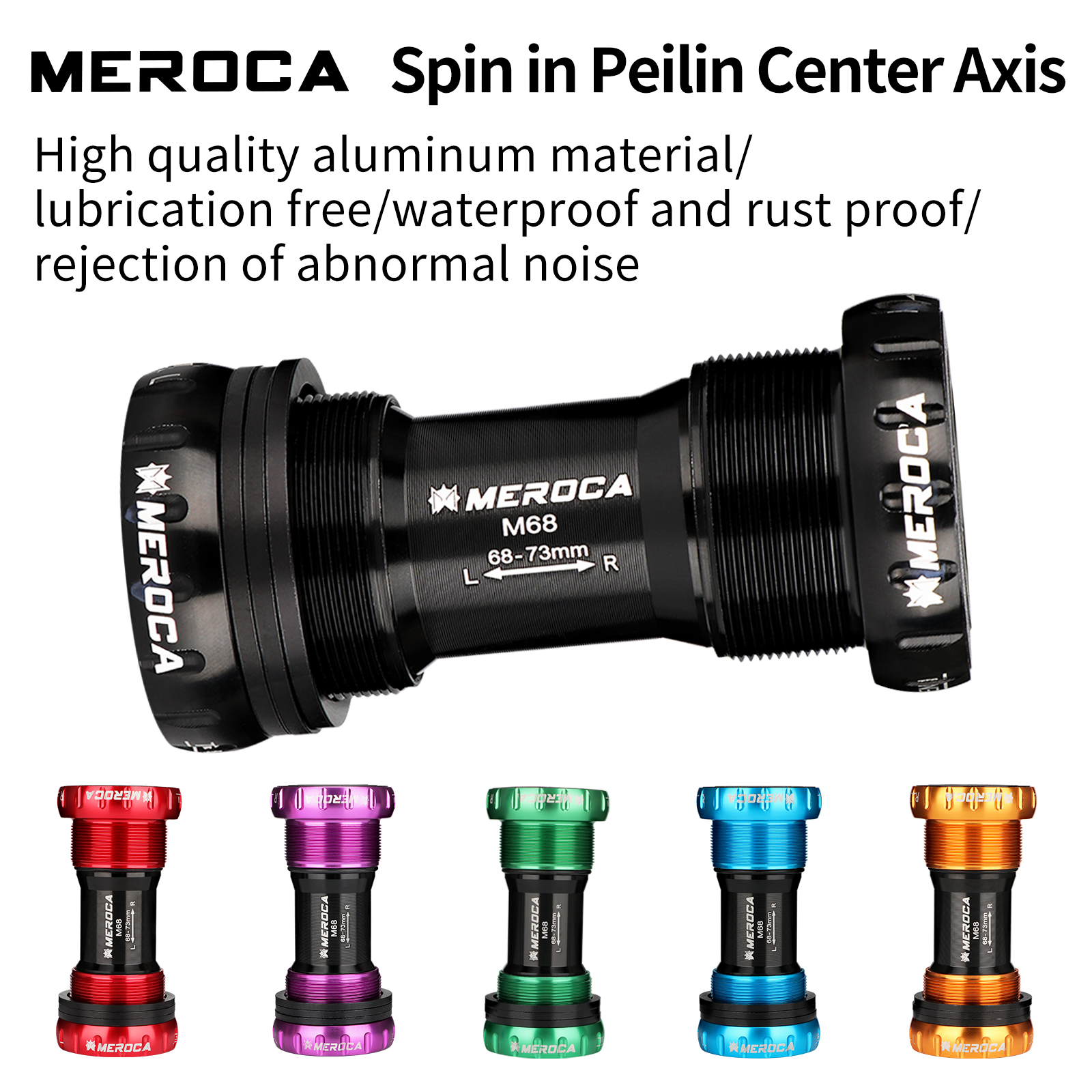 MEROCA MTB กะโหลกเกลียว M68 M73 กะโหลกแบบกดออกแบบกลวง