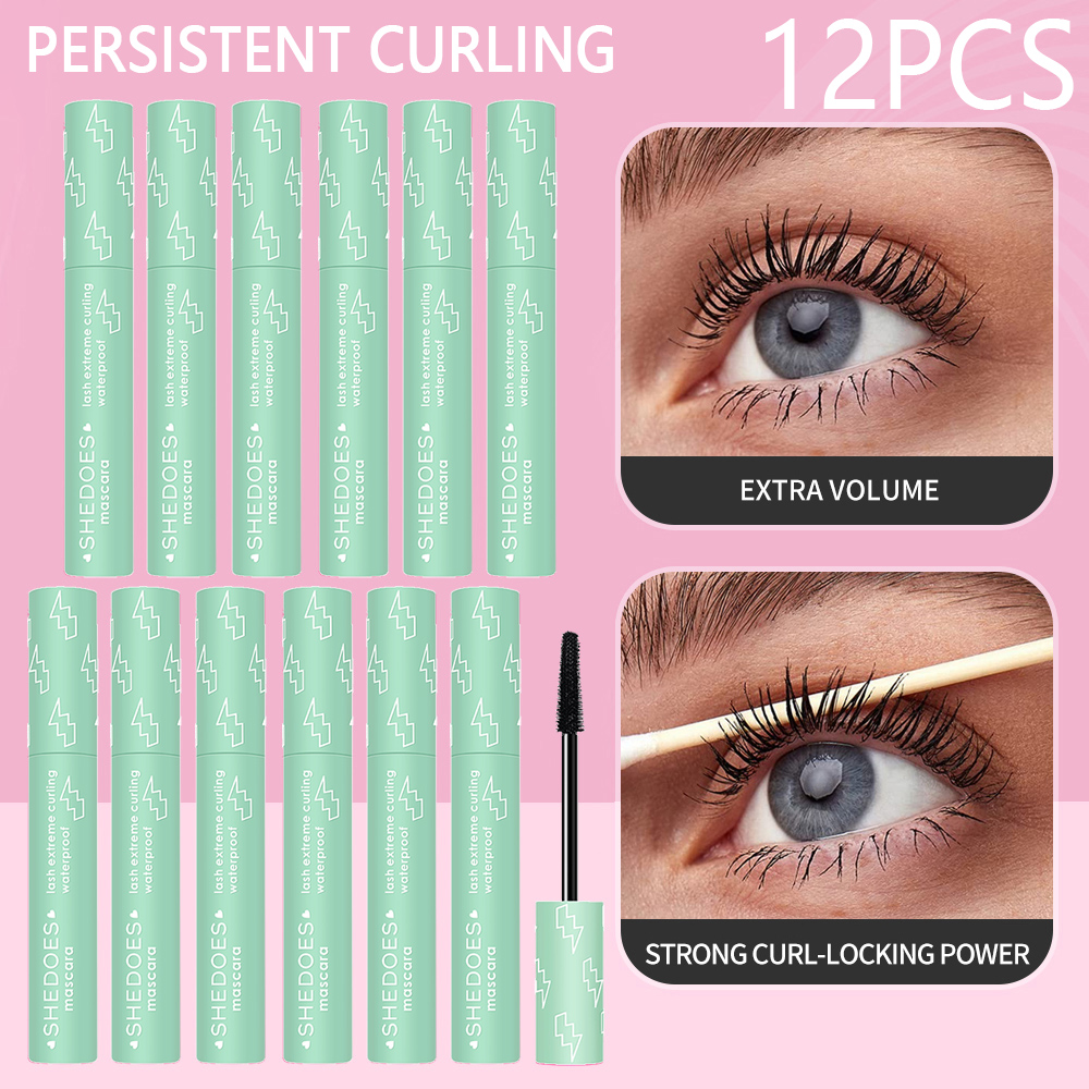 SHEDOES MASCARA-Curling & Volumizing 12PCS-,กันน้ํา,กันเหงื่อ,สูตรรอยเปื้อน