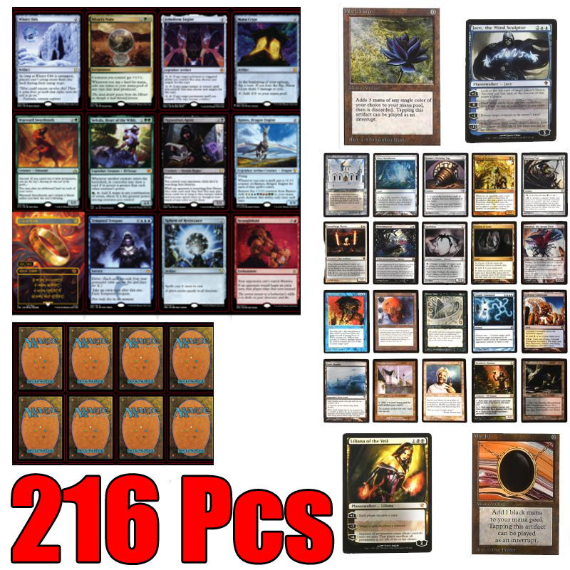 MTG Proxy การ์ด 216 ชิ้นชุด, Black Core Magic The Gathering การ์ดพร้อม Dual Land Fretch Land P9, ราย