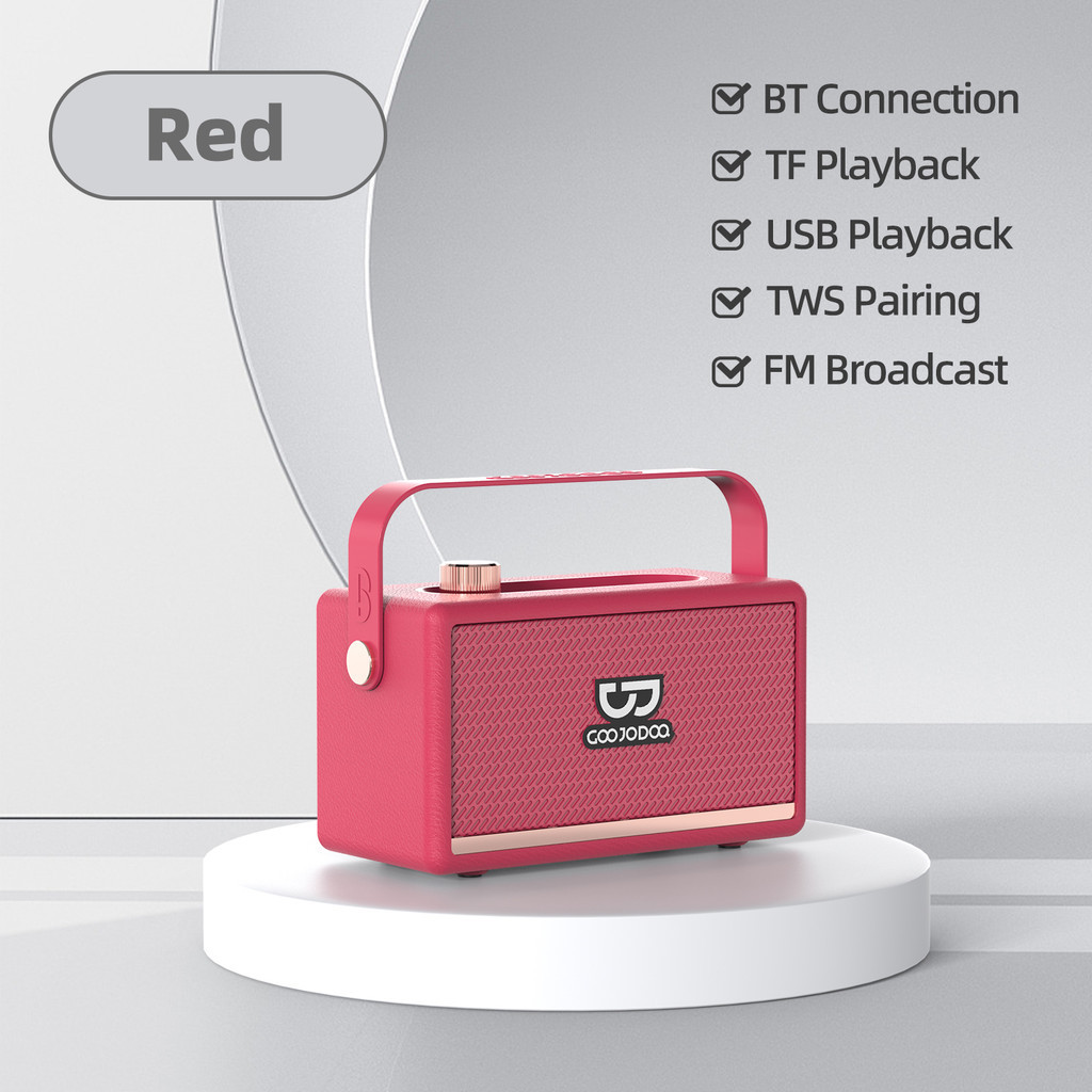 GOOJODOQ ลำโพงบลูทูธ Bluetooth 5.3 ไร้สาย เสียงเบสลึก รองรับการโทร ขนาดกะทัดรัด พกพาสะดวก