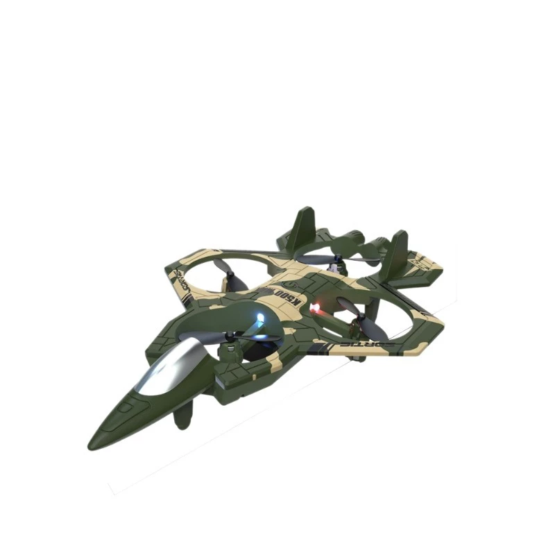 K500 MAX RC Drone Fighter Jet รีโมทคอนโทรลเครื่องบินความสูงคงที่ Hovering Stunt ม้วนไฟ LED 2.4G Quadcopter ของขวัญสําหรับผู้เริ่มต้น Camouflage Blue thumbnail 9