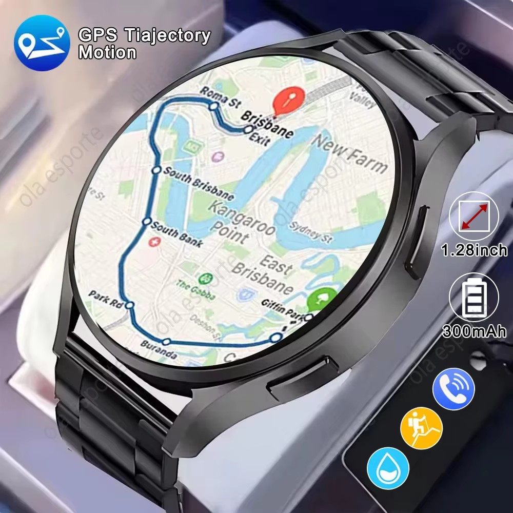 สมาร์ทวอทช์หน้าจอ HD AMOLED, โทรผ่านบลูทูธ, การติดตามสุขภาพ, กีฬาฟิตเนสสําหรับ Android และ iOS
