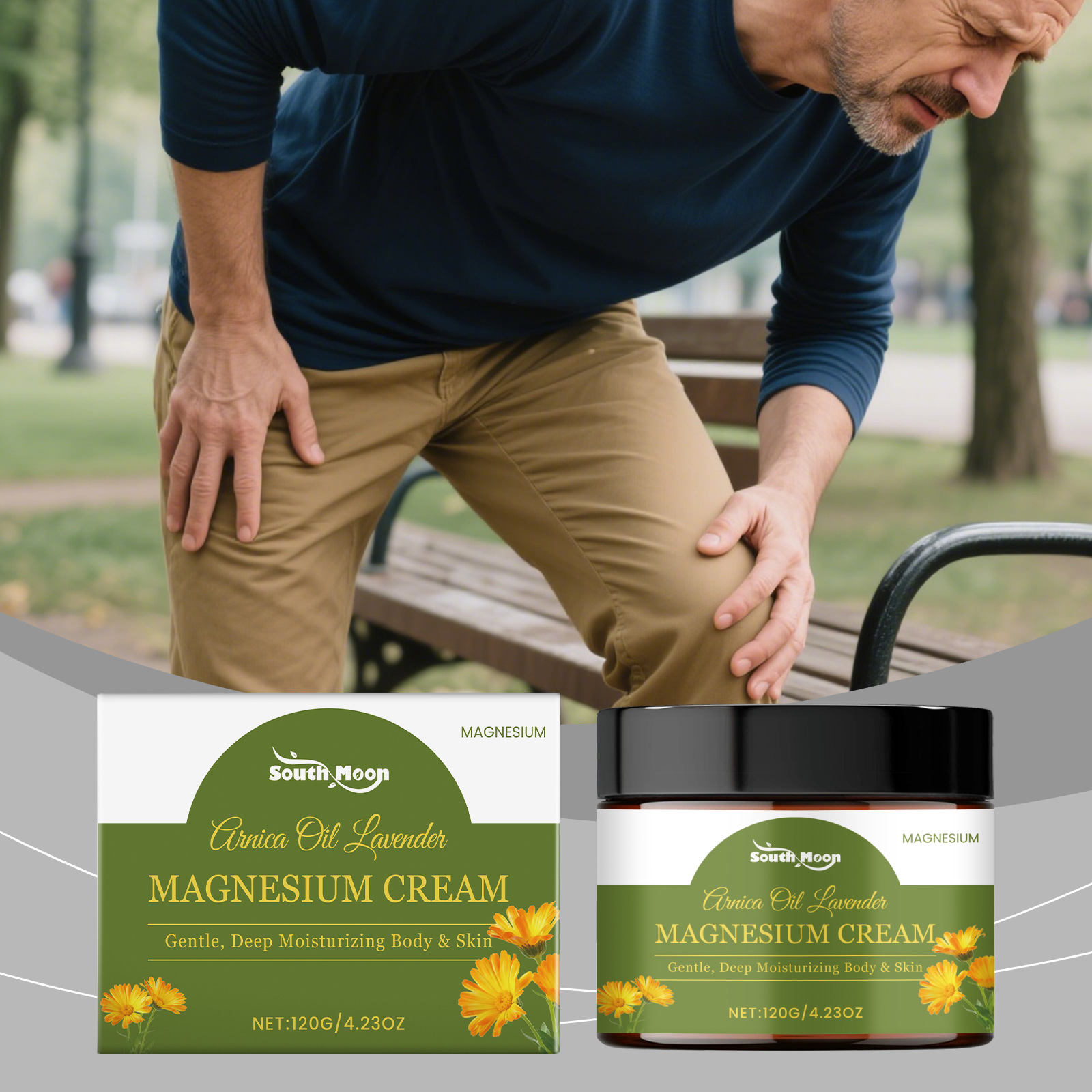 ครีมแมกนีเซียมบํารุงด้วย Arnica สําหรับบําบัดผิวลาเวนเดอร์ผ่อนคลายของข้อต่อและกล้ามเนื้อ