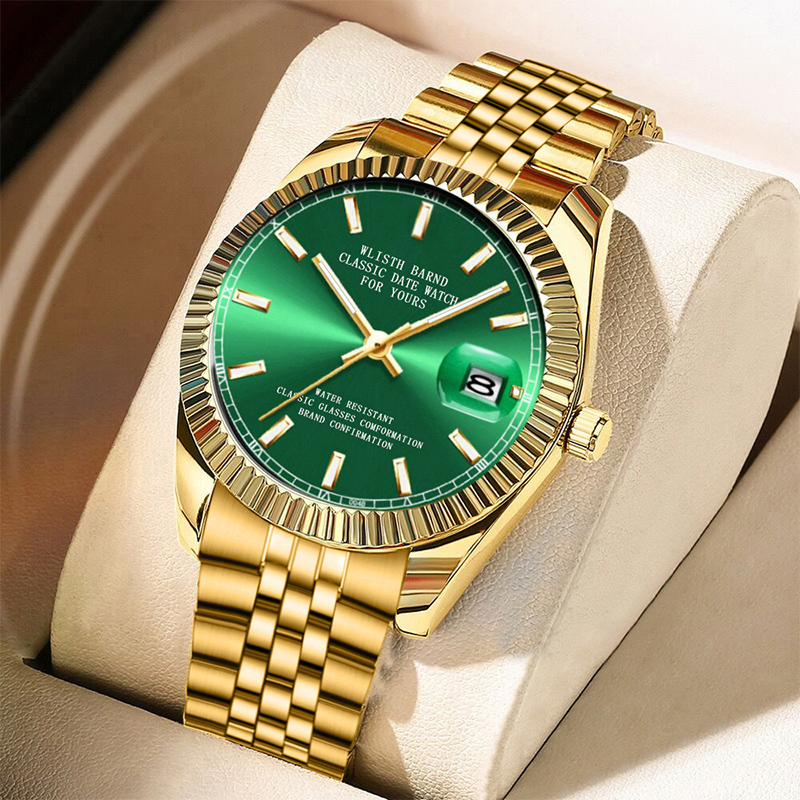 นาฬิกา Spring Vintage Luxury Datejust พร้อมสร้อยข้อมือสีทอง, กันน้ํา Unisex Casual ราคา ถูกที่สุด ดีลบีเคเค แกลเลอรีภาพที่ 2