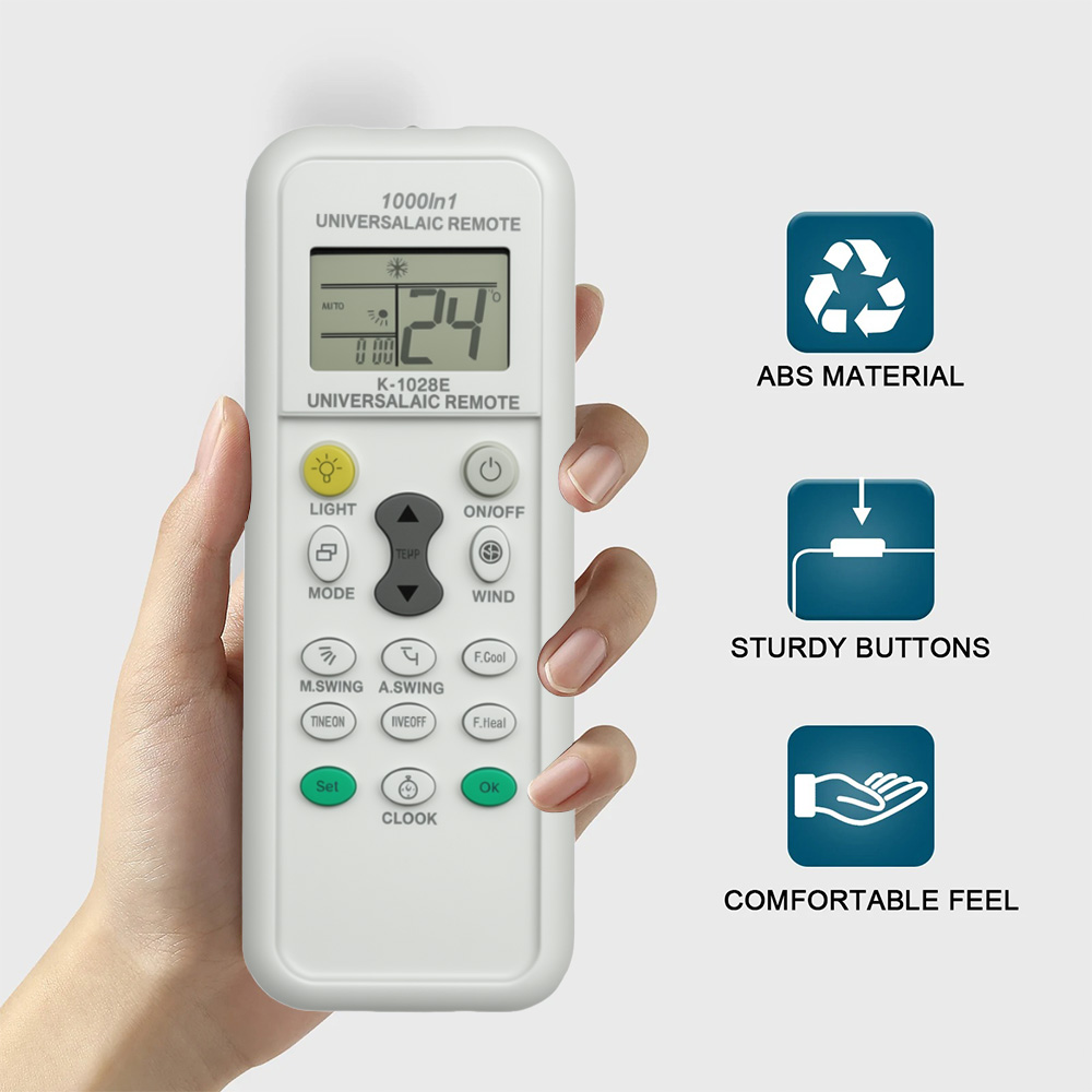 รีโมทคอนโทรล Aircon Universal A/C 1000 in1 K1028E LCD สําหรับเครื่องปรับอากาศการใช้พลังงานต่ํา