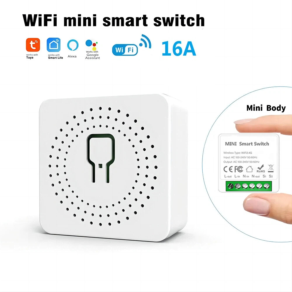 สวิตช์ WiFi อัจฉริยะ ขนาดเล็ก 16A รองรับ Tuya/Life App ควบคุม 2 ทาง โมดูลอัตโนมัติบ้านอัจฉริยะ ใช้ได