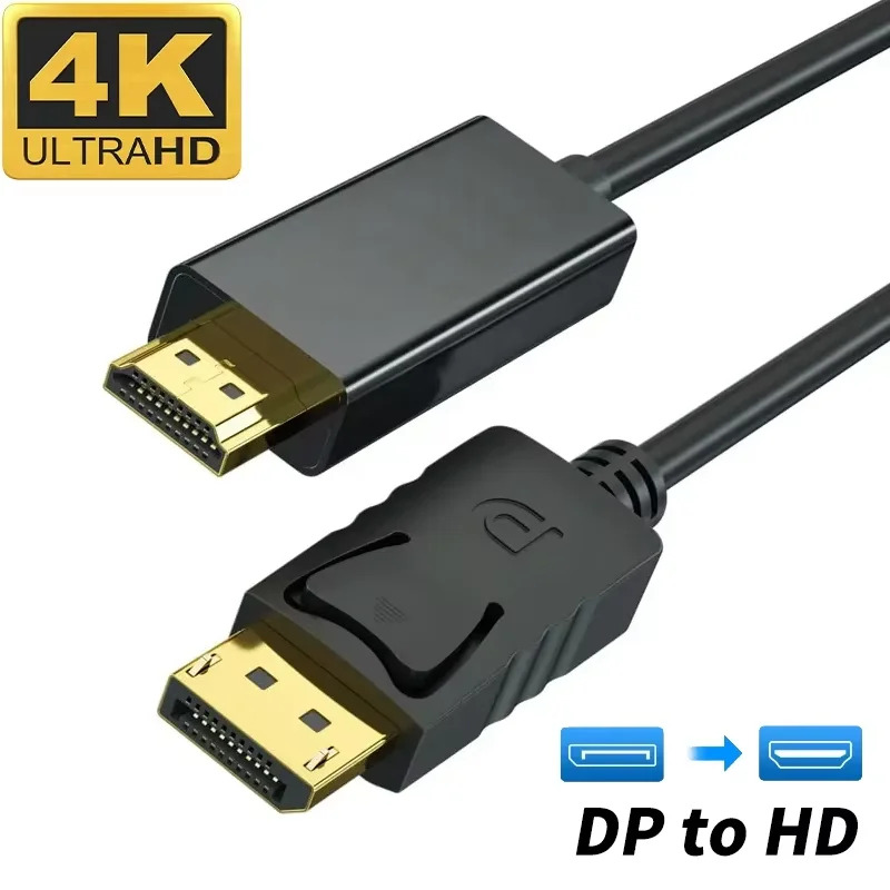 สาย DisplayPort เป็น HDMI 4K 1.8M 3M DP เป็น HD Video Adapter สําหรับ PC Monitor TV Pro
