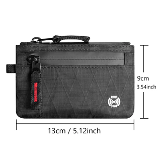 กระเป๋าสตางค์ RFID EDC บางเฉียบสําหรับผู้ชายกันน้ําพร้อมกระเป๋าใส่เหรียญแบบมีซิปและช่องเสียบการ์ดหลายช่อง