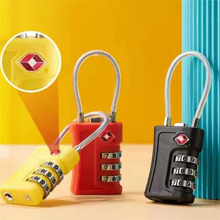 Travel Lock ล็อครหัสผ่าน 3 หลัก Compliant พร้อมมาตรฐาน Tsa33w พร้อมสายเหล็ก