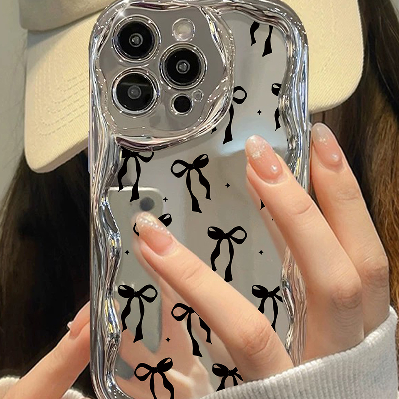 เคสสายคล้องคอชุบ TPC สําหรับ iPhone 11-17 Pro Max ขอบนิ่มสีครีม, ปกป้องรอบตัวเครื่อง, กันตก กันลื่น