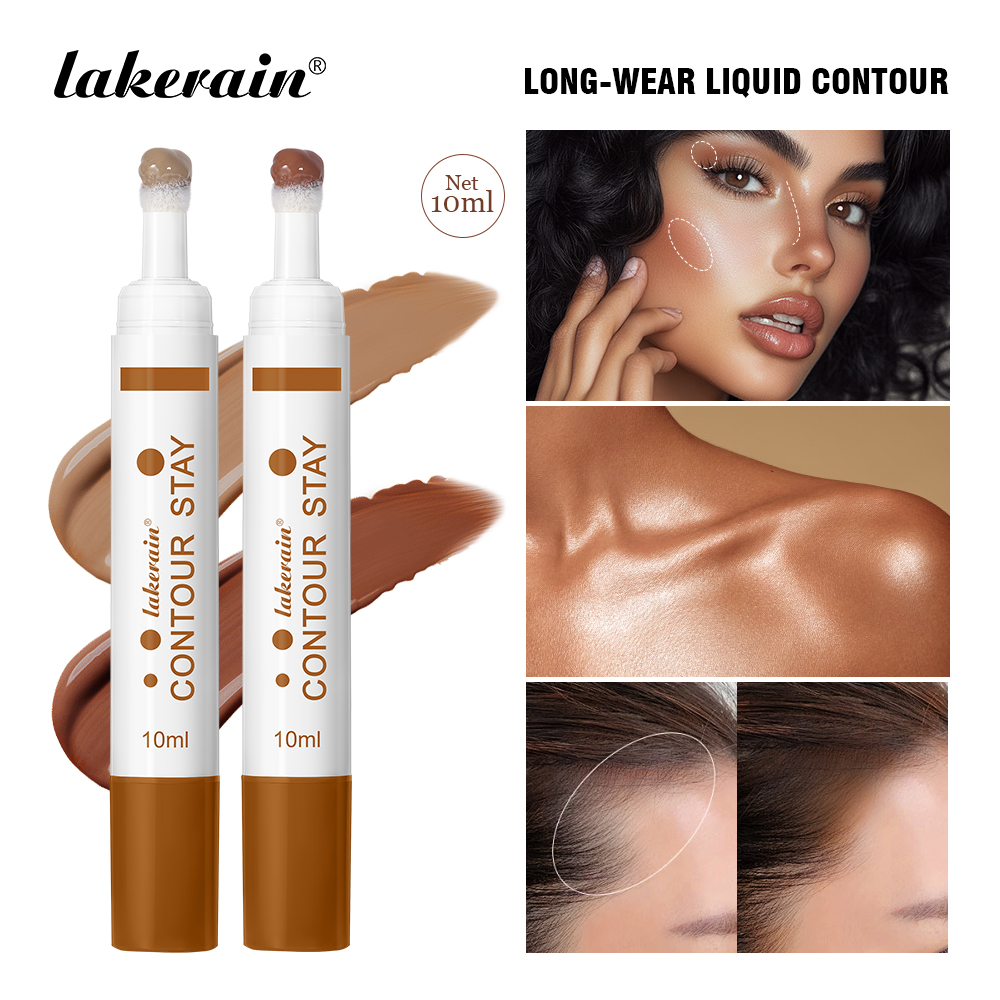 Lakerain Waterproof Liquid Contour Cream Bronzer Set – คอนซีลเลอร์ 3D น้ําหนักเบา ติดทนนาน & Nourish