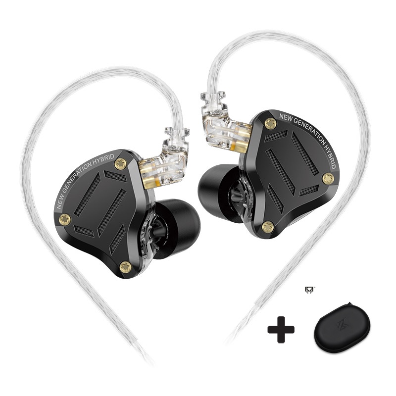  หูฟังเอียร์บัด KZ ZS10 PRO 2 แบบเสียบหู InEar Monitor IEM พร้อมเคสใส่หูฟังฟรี 1DD+4BA ไฮบริดแบบมีสาย สําหรับเล่นเกม ปรับจูนเสียงได้ 4 ระดับ สายเคเบิล IEM ชุบเงิน