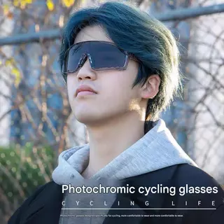 Photochromic Night แว่นตาขับรถ Uv400 แว่นตากีฬากันฝุ่นสําหรับขี่จักรยานวิ่ง F1