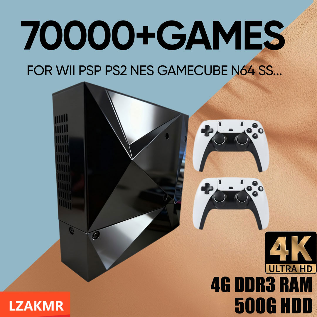 คอนโซลเกมเรโทร 4G RAM แบบไร้สาย ROM 500G M15 Batocera I3-3110M มี 70,000+ เกม รองรับ Wii PS2 PSP NGC