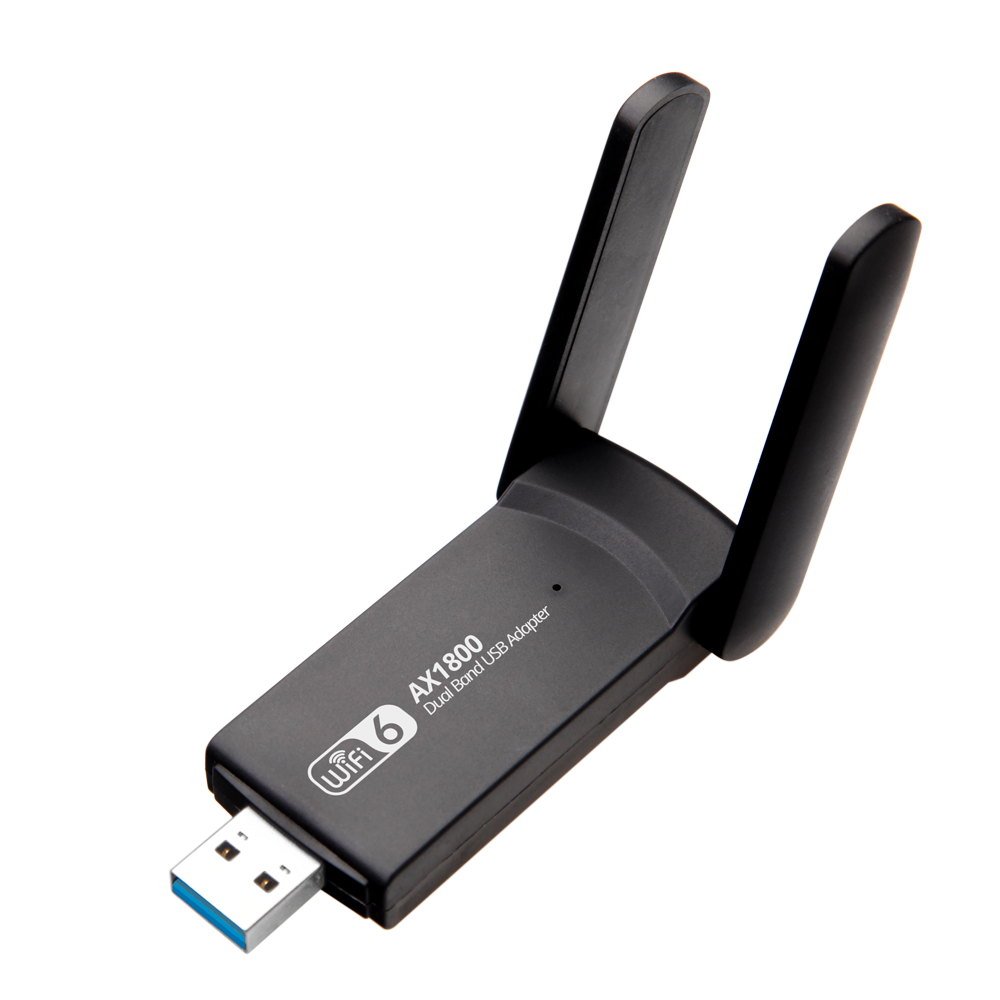 อะแดปเตอร์เครือข่ายไร้สาย USB 3.0 Wifi 6 ความเร็ว 1800Mbps AX1800 ตัวรับสัญญาณแลนไร้สาย 2.4GHz/5.8GH