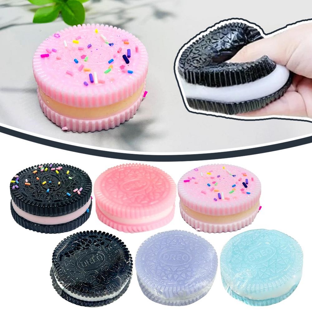 Oreo Soft Taba Squishy ของเล่นช้า Rebound Fidget ของเล่นเด็กความเครียดบรรเทาคุกกี้ของเล่นบีบของขวัญร