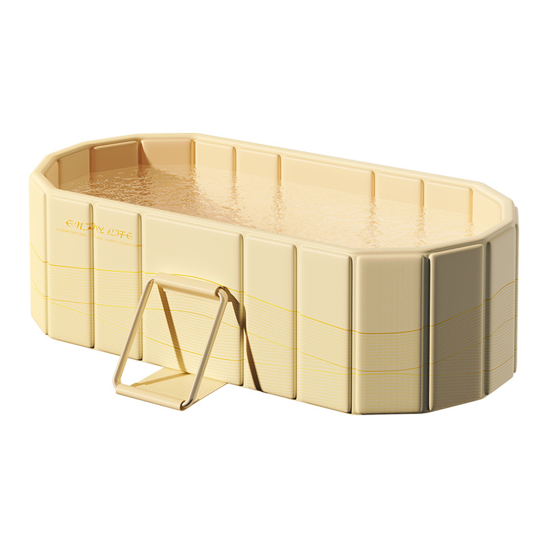 อ่างอาบน้ําพับได้ ไม่ต้องใช้อัตราเงินเฟ้อ PVC หนาและทนทานพร้อมท่อท่อระบายน้ําสองทางสําหรับอาบน้ํา, S