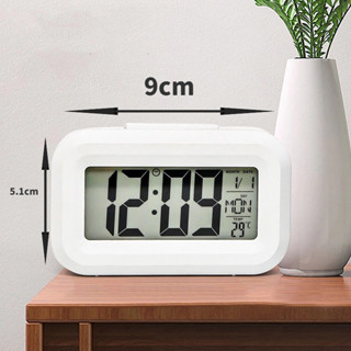 นาฬิกาปลุกดิจิตอล LED ตั้งโต๊ะ หน้าจอใหญ่ 4.5 นิ้ว แสดงอุณหภ…