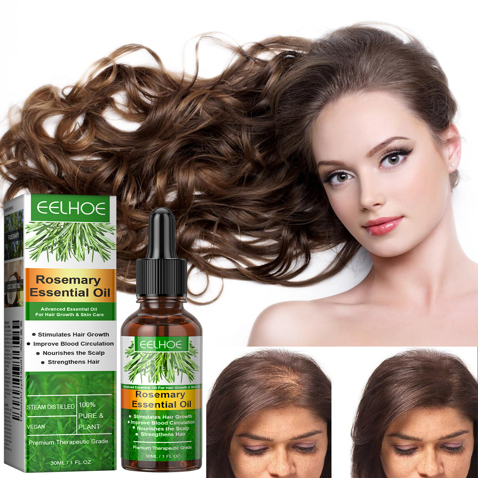 Rosemary Oil สําหรับผม Gentle Care สําหรับหนังศีรษะ Jaysuing Growth Hair Oil Faster ธรรมชาติ
