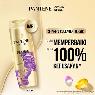 [BARU] PANTENE Miracles Shampo Collagen Repair 270ml | Memperbaiki Rambut Rusak, cocok untuk rambut coloring & bleaching
