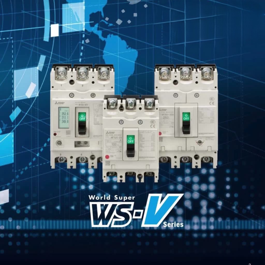 MITSUBISHI NF125-CV 2P 100A MCCB Thermal-Magnetic Circuit Breaker 1 ชิ้น