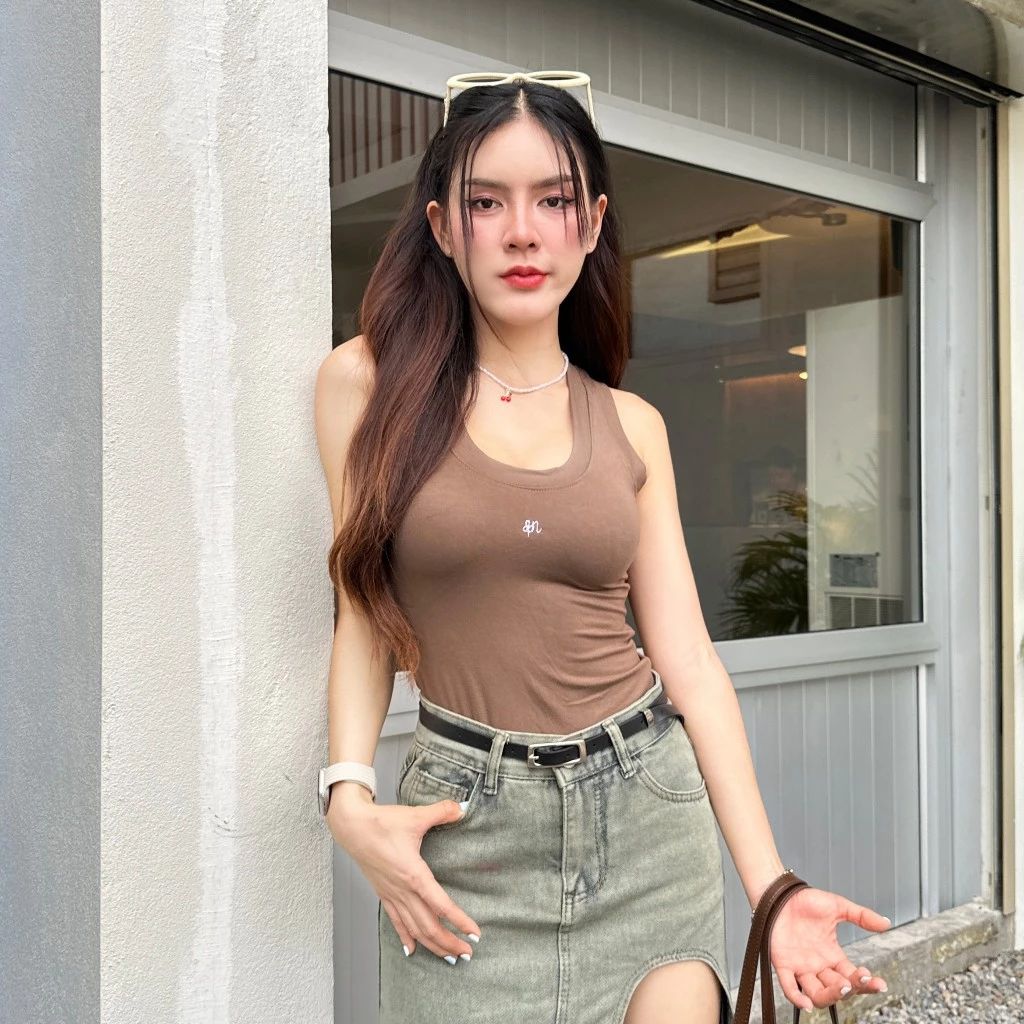 SpinnyHouse เสื้อกล้ามผ้าเรย่อน รุ่น อุด้งปัก SPN