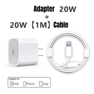 ที่ชาร์จเร็ว 20W สําหรับ iPhone 13 mini, 12, 11 Pro, 14 Pro Max Plus, X, XR, XS พร้อมสายชาร์จเร็ว 1 เมตร