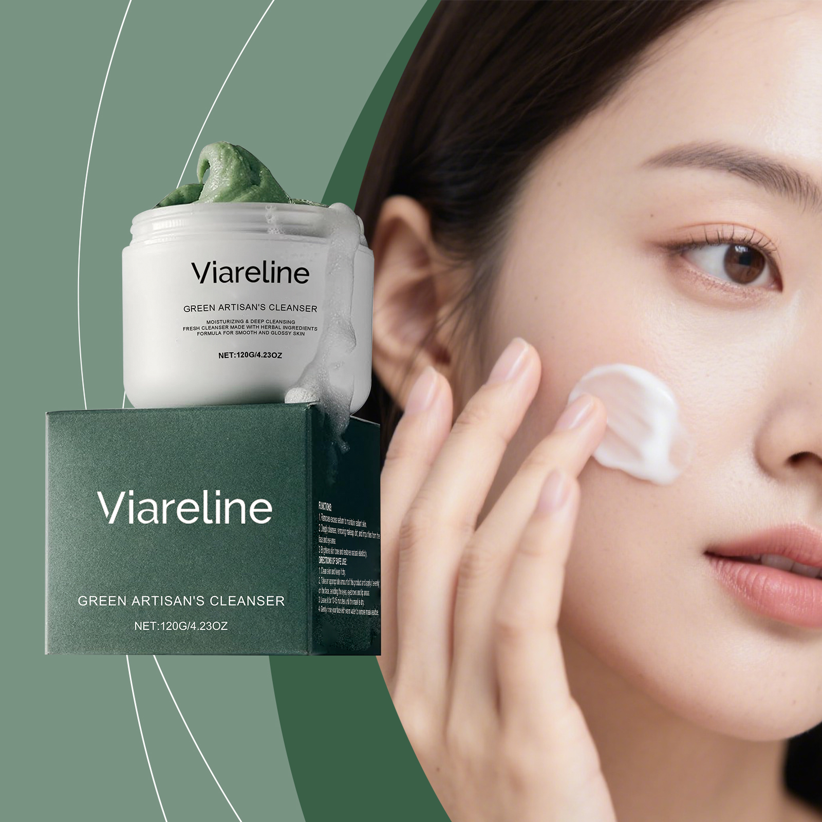  Viareline มาส์กโคลนบํารุงผิวพรรณอย่างอ่อนโยน คลีนเซอร์ทําความสะอาดผิวหน้าอย่างล้ําลึก ควบคุมความมัน เติมความชุ่มชื้น เนื้อสัมผัสเนียนนุ่ม ดูแลผิว