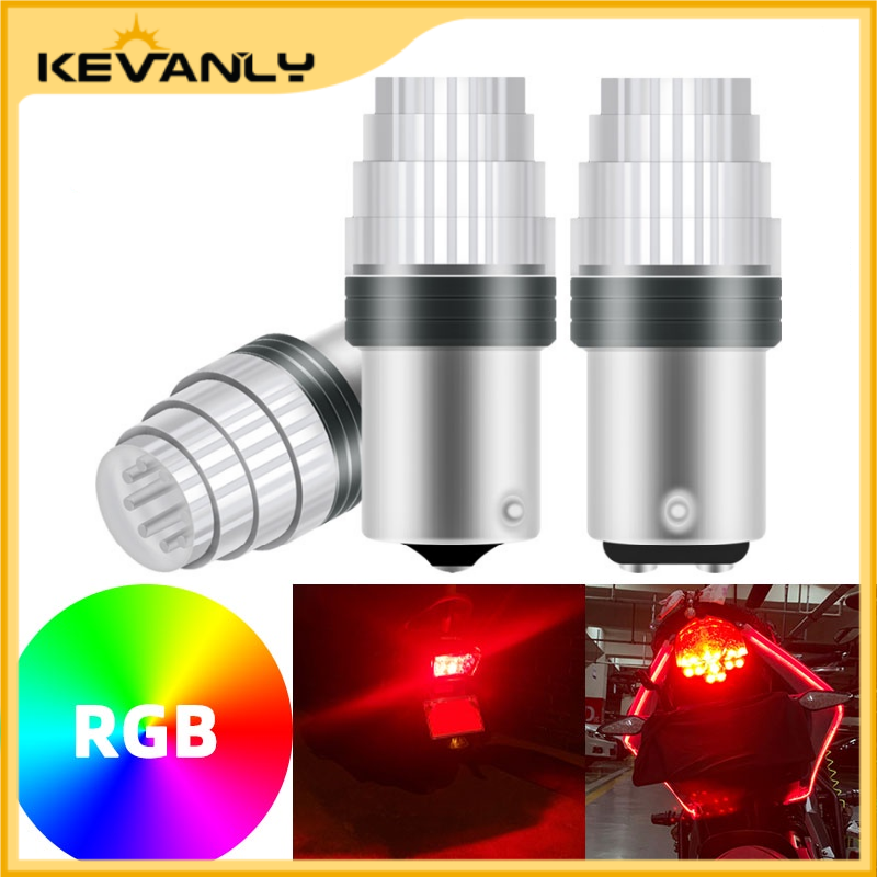 KEVANLY ไฟท้ายรถจักรยานยนต์ 1 ชิ้น 1157 BAY15D 1156 BA15D หลอดไฟกระพริบ 12V สําหรับไฟเบรกหรือไฟเลี้ย