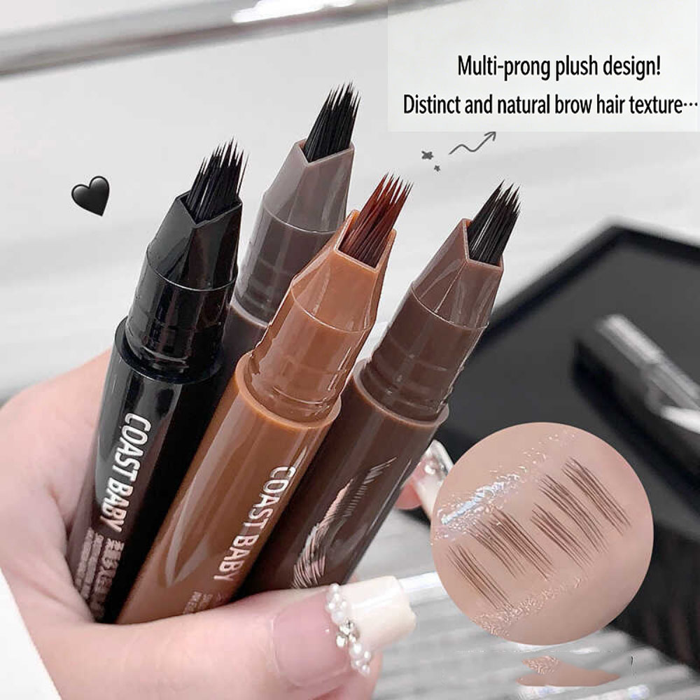 COAST BABY ดินสอเขียนคิ้ว Multi-Prong – การควบคุมหมึกที่ราบรื่นสําหรับการกําหนด, คิ้วป่าที่มีรากที่คล้ายเส้นผม, แต่งหน้ากันน้ําและติดทนนานของขวัญวาเลน – โปรปัง
