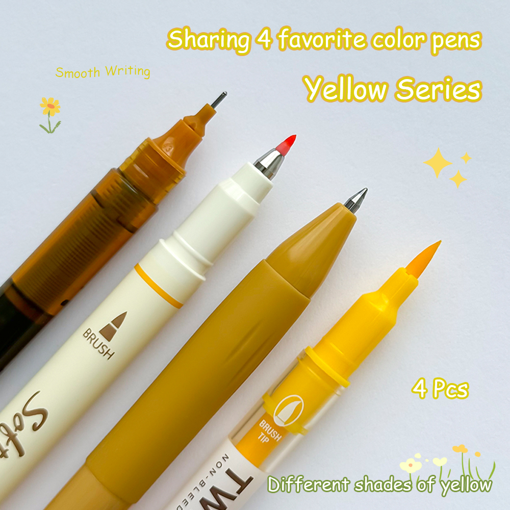 ปากกาเจลสีสันสดใส 4 ชิ้น/เซ็ต 0.5 มม. ปากกาประดิษฐ์ตัวอักษร Multi-tip Fine Line Drawing Markers