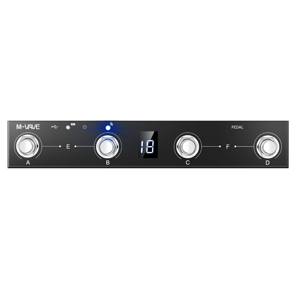 M-Vave ช็อกโกแลตโปรแกรม BT MIDI Controller, 4 Footswitch รองรับ USB สําหรับ BIAS FX 2/Zoom MS-50G/G1